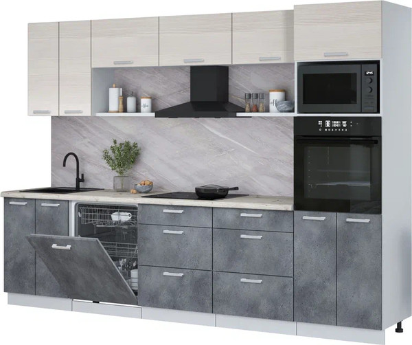 Кухонный гарнитур Интерлиния Мила Лайт 3.0-ПМ1 - фото