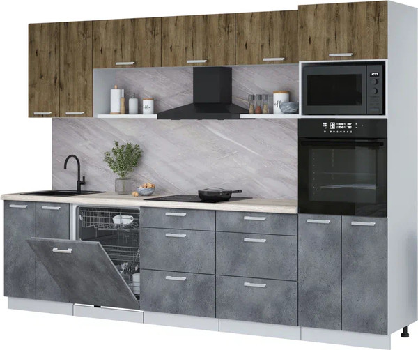 Кухонный гарнитур Интерлиния Мила Лайт 3.0-ПМ1 - фото