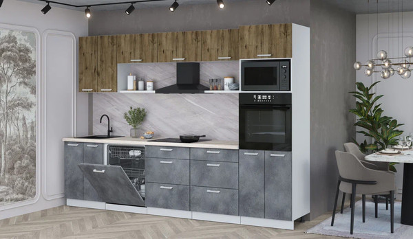 Кухонный гарнитур Интерлиния Мила Лайт 3.0-ПМ1