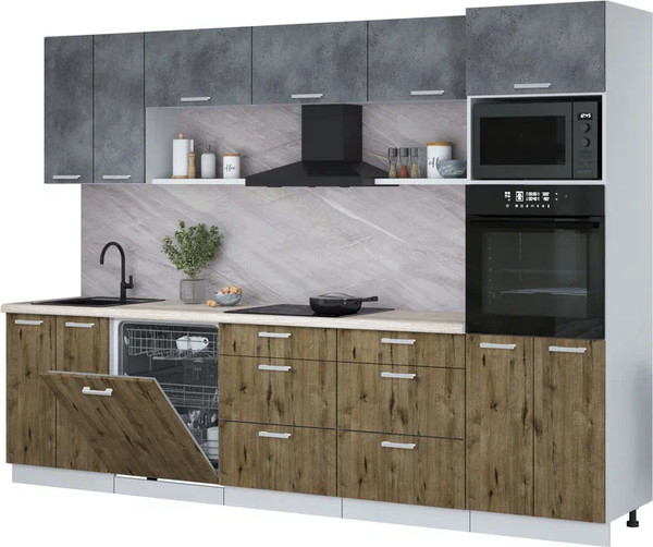 Кухонный гарнитур Интерлиния Мила Лайт 3.0-ПМ1 - фото