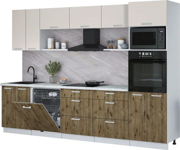 Кухонный гарнитур Интерлиния Мила Лайт 3.0-ПМ1 - фото