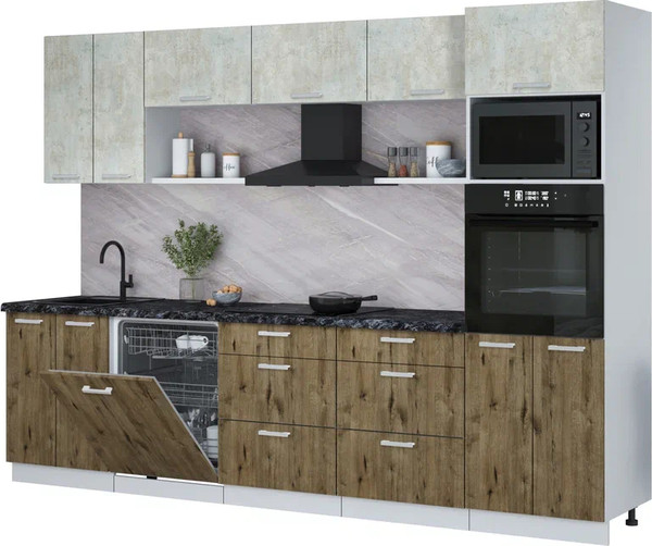 Кухонный гарнитур Интерлиния Мила Лайт 3.0-ПМ1 - фото