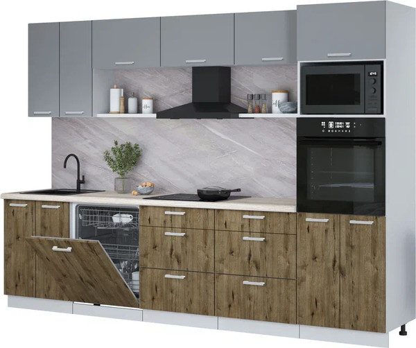 Кухонный гарнитур Интерлиния Мила Лайт 3.0-ПМ1  - фото