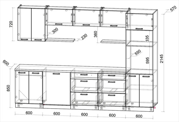 Кухонный гарнитур Интерлиния Мила Лайт 3.0-ПМ1 