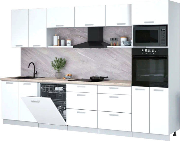 Кухонный гарнитур Интерлиния Мила Лайт 3.2-ПМ1  - фото