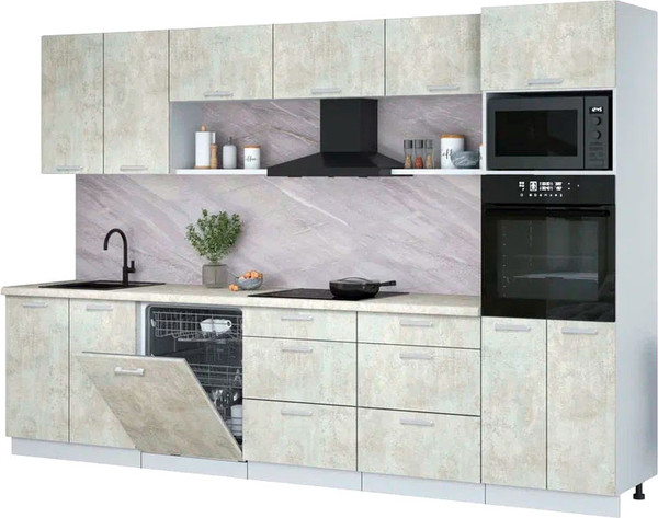 Кухонный гарнитур Интерлиния Мила Лайт 3.2-ПМ1  - фото