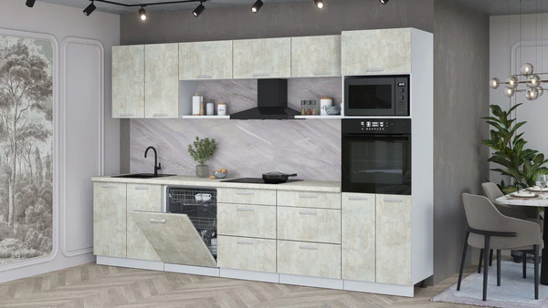 Кухонный гарнитур Интерлиния Мила Лайт 3.2-ПМ1 