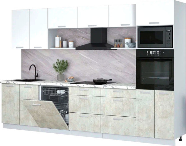 Кухонный гарнитур Интерлиния Мила Лайт 3.2-ПМ1 - фото