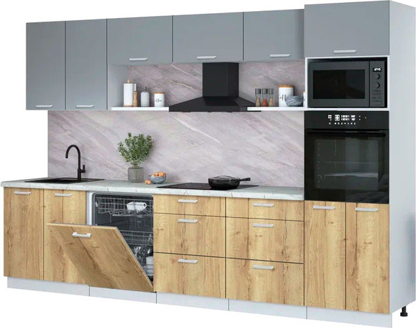 Кухонный гарнитур Интерлиния Мила Лайт 3.2-ПМ1 - фото