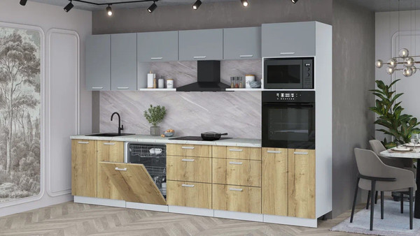 Кухонный гарнитур Интерлиния Мила Лайт 3.2-ПМ1