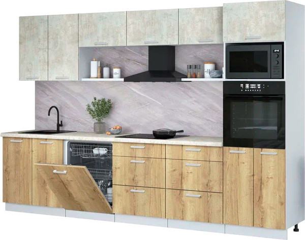 Кухонный гарнитур Интерлиния Мила Лайт 3.2-ПМ1 - фото