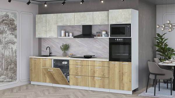 Кухонный гарнитур Интерлиния Мила Лайт 3.2-ПМ1