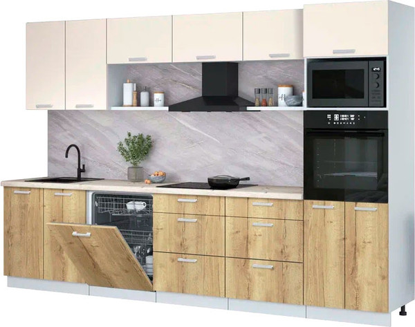 Кухонный гарнитур Интерлиния Мила Лайт 3.2-ПМ1 - фото