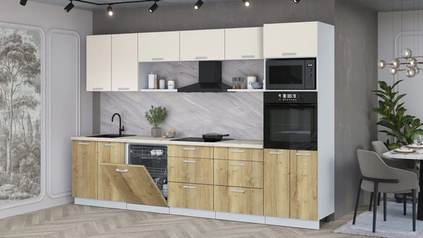 Кухонный гарнитур Интерлиния Мила Лайт 3.2-ПМ1