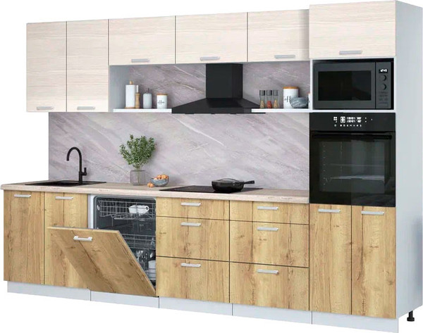 Кухонный гарнитур Интерлиния Мила Лайт 3.2-ПМ1 - фото