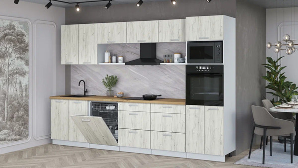 Кухонный гарнитур Интерлиния Мила Лайт 3.2-ПМ1