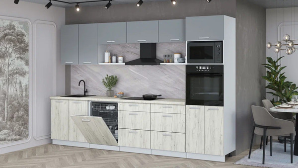 Кухонный гарнитур Интерлиния Мила Лайт 3.2-ПМ1 