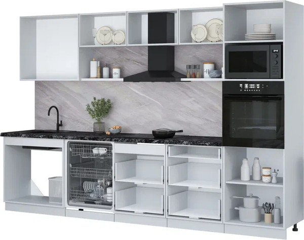 Кухонный гарнитур Интерлиния Мила Лайт 3.2-ПМ1