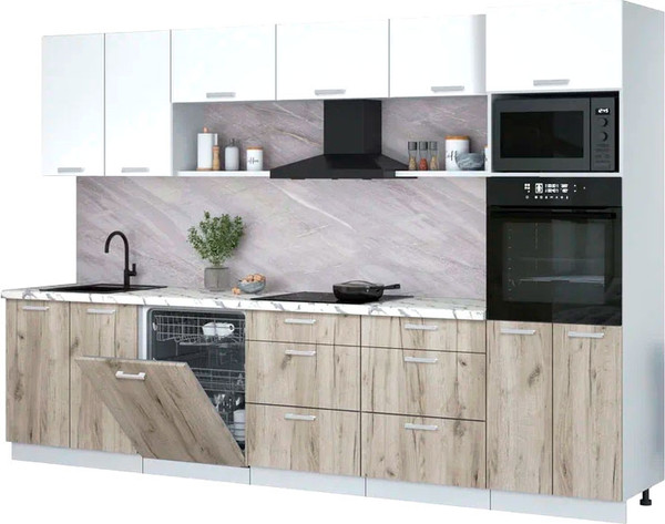 Кухонный гарнитур Интерлиния Мила Лайт 3.2-ПМ1 - фото