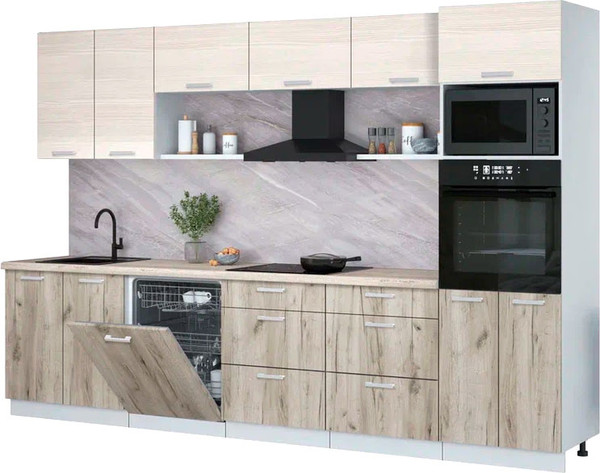 Кухонный гарнитур Интерлиния Мила Лайт 3.2-ПМ1 - фото