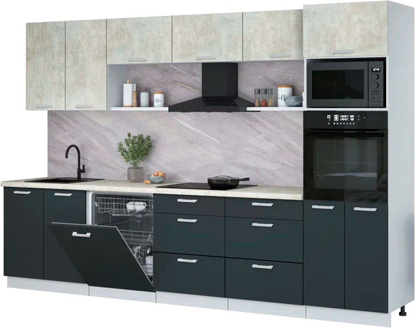 Кухонный гарнитур Интерлиния Мила Лайт 3.2-ПМ1 - фото