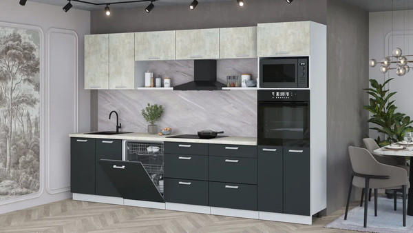 Кухонный гарнитур Интерлиния Мила Лайт 3.2-ПМ1