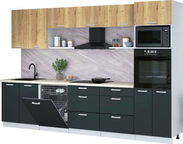 Кухонный гарнитур Интерлиния Мила Лайт 3.2-ПМ1 - фото