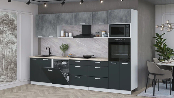 Кухонный гарнитур Интерлиния Мила Лайт 3.2-ПМ1 