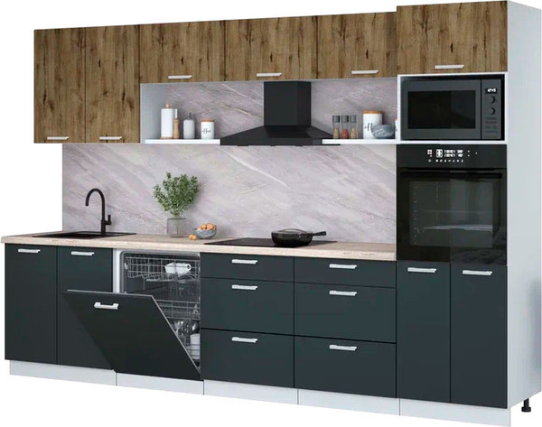 Кухонный гарнитур Интерлиния Мила Лайт 3.2-ПМ1  - фото