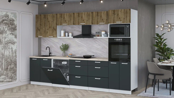 Кухонный гарнитур Интерлиния Мила Лайт 3.2-ПМ1 