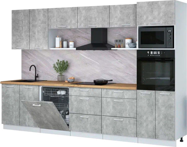 Кухонный гарнитур Интерлиния Мила Лайт 3.2-ПМ1 - фото