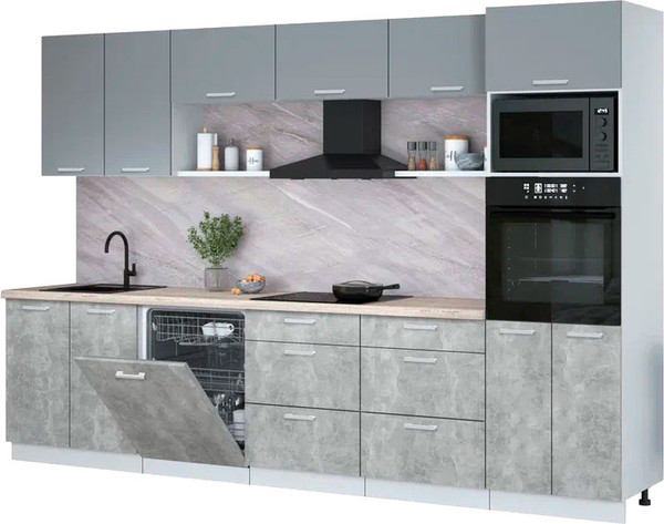 Кухонный гарнитур Интерлиния Мила Лайт 3.2-ПМ1  - фото