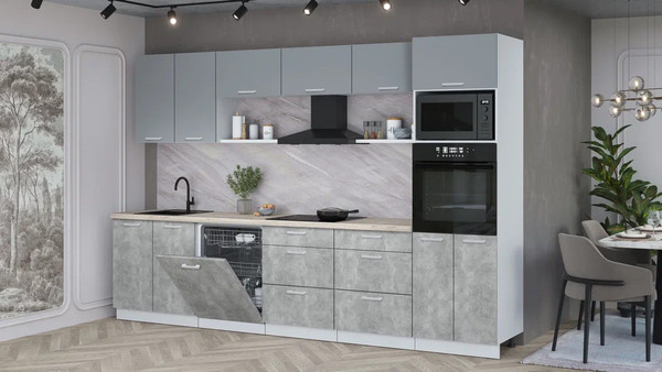 Кухонный гарнитур Интерлиния Мила Лайт 3.2-ПМ1 