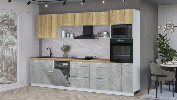 Кухонный гарнитур Интерлиния Мила Лайт 3.2-ПМ1 