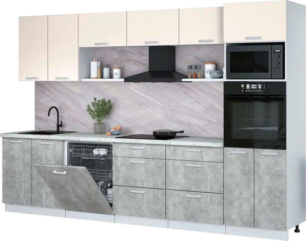 Кухонный гарнитур Интерлиния Мила Лайт 3.2-ПМ1  - фото