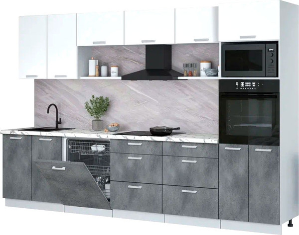 Кухонный гарнитур Интерлиния Мила Лайт 3.2-ПМ1  - фото