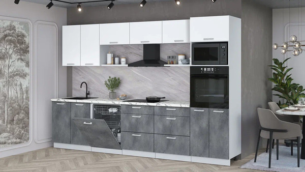 Кухонный гарнитур Интерлиния Мила Лайт 3.2-ПМ1 