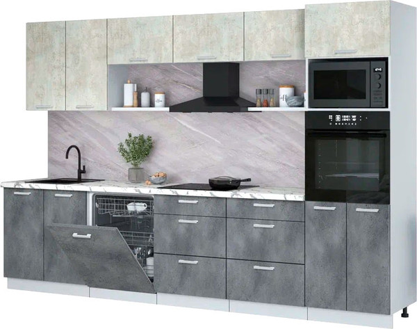 Кухонный гарнитур Интерлиния Мила Лайт 3.2-ПМ1  - фото