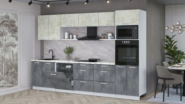 Кухонный гарнитур Интерлиния Мила Лайт 3.2-ПМ1 