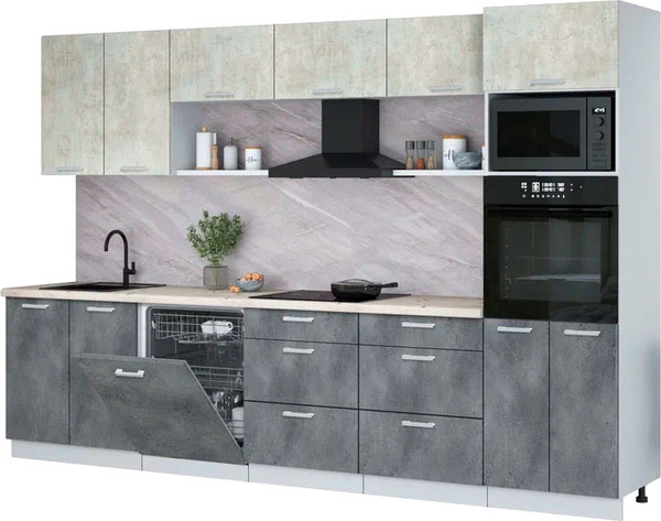 Кухонный гарнитур Интерлиния Мила Лайт 3.2-ПМ1  - фото