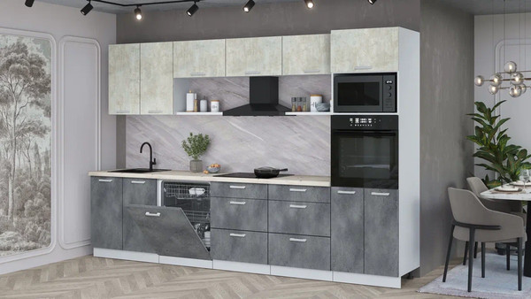 Кухонный гарнитур Интерлиния Мила Лайт 3.2-ПМ1 