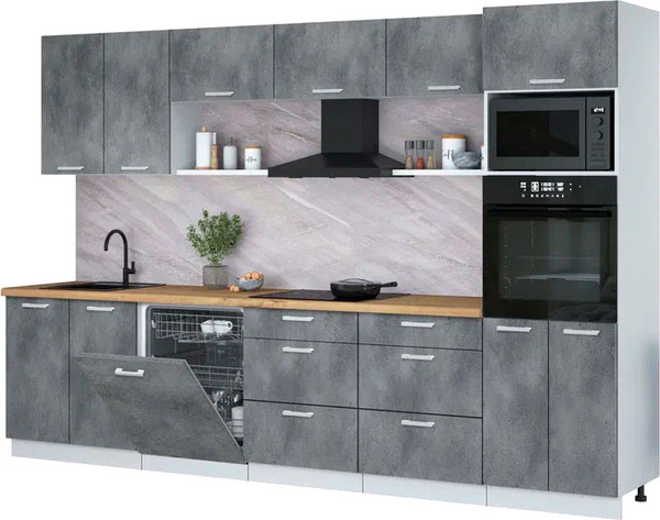 Кухонный гарнитур Интерлиния Мила Лайт 3.2-ПМ1  - фото