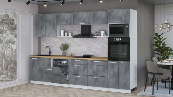 Кухонный гарнитур Интерлиния Мила Лайт 3.2-ПМ1 