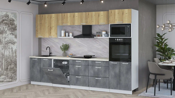 Кухонный гарнитур Интерлиния Мила Лайт 3.2-ПМ1 