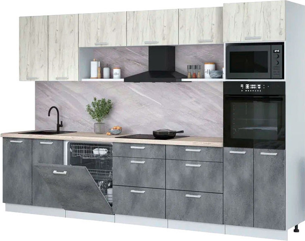 Кухонный гарнитур Интерлиния Мила Лайт 3.2-ПМ1  - фото