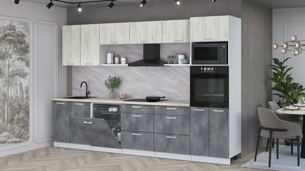 Кухонный гарнитур Интерлиния Мила Лайт 3.2-ПМ1 