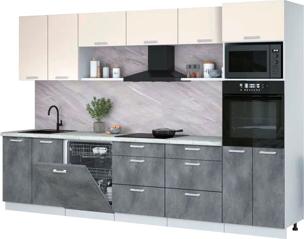 Кухонный гарнитур Интерлиния Мила Лайт 3.2-ПМ1  - фото