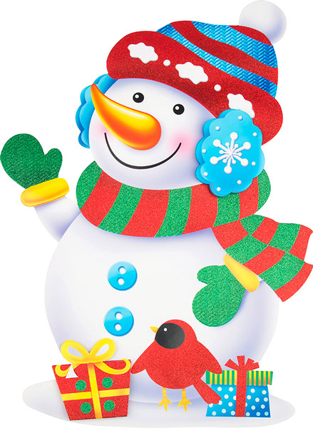 Наклейка на окно Волшебная страна Снеговик 110413 - фото