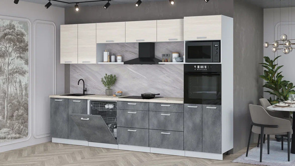 Кухонный гарнитур Интерлиния Мила Лайт 3.2-ПМ1 