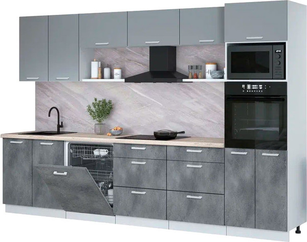 Кухонный гарнитур Интерлиния Мила Лайт 3.2-ПМ1  - фото